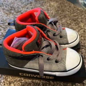 Converse high top sneakers size 10 toddler boy